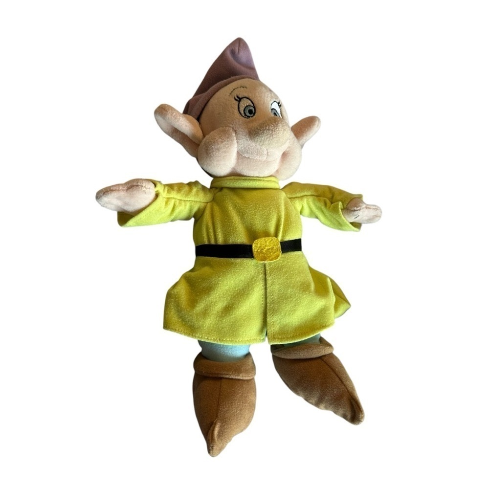 Disney Snow White Dopey Yellow and Brown Stuffed Animal Plush